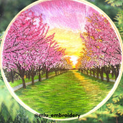 Hand Embroidered Hoop 6” - Road of Cherry Blossom